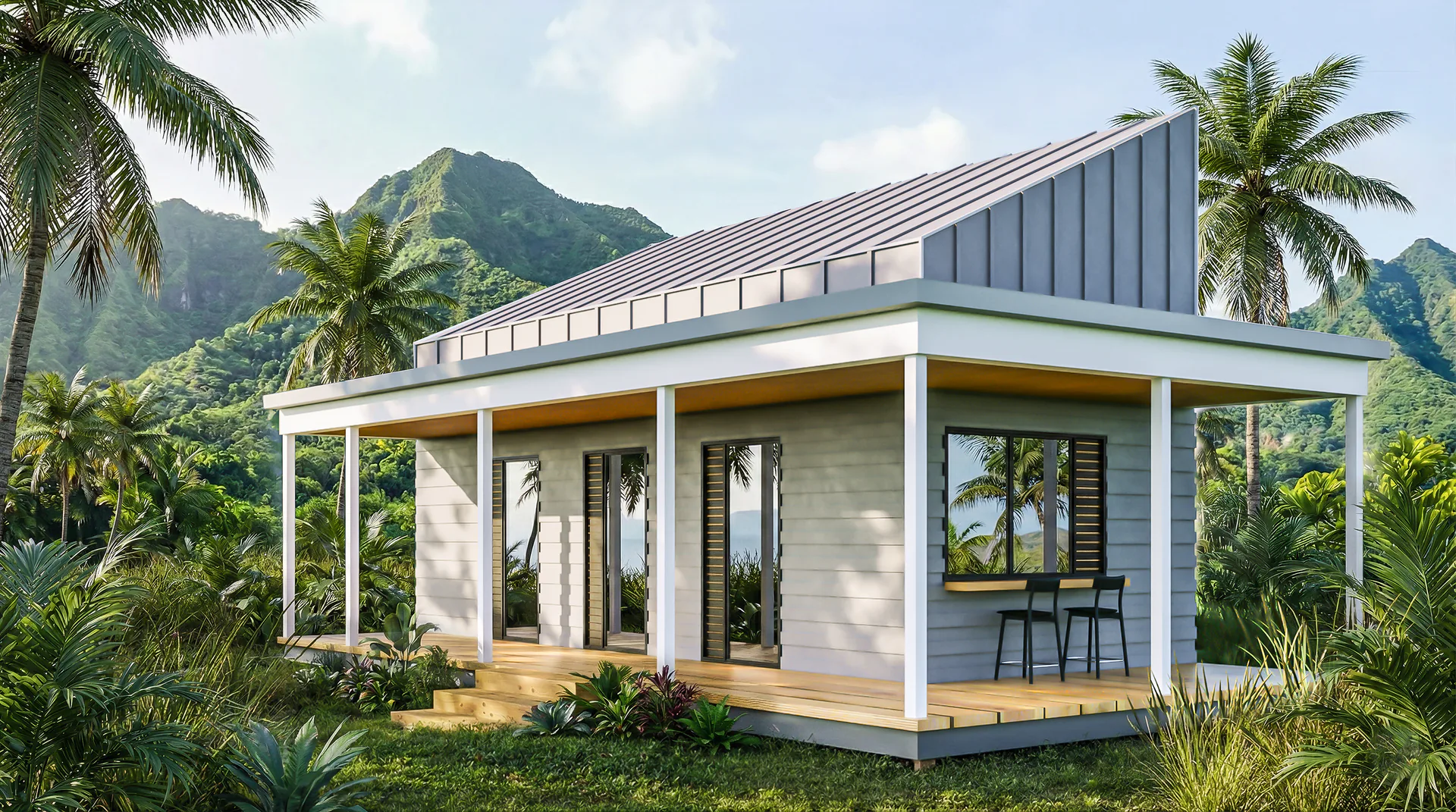 Módulo 1 — casa prefabricada, vista exterior