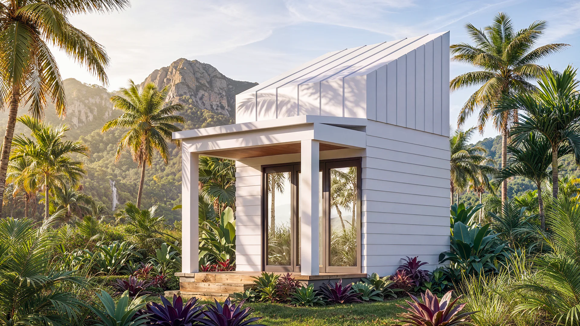 Módulo 4 — casa prefabricada, vista exterior